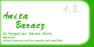 anita baracz business card